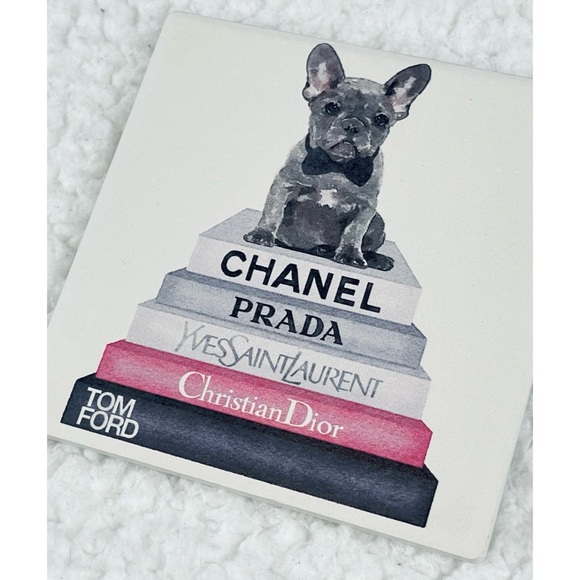 AMANDA GREENWOOD • Luxury Fashion Brand Frenchie Ceramic Coaster - Picture 3 of 9